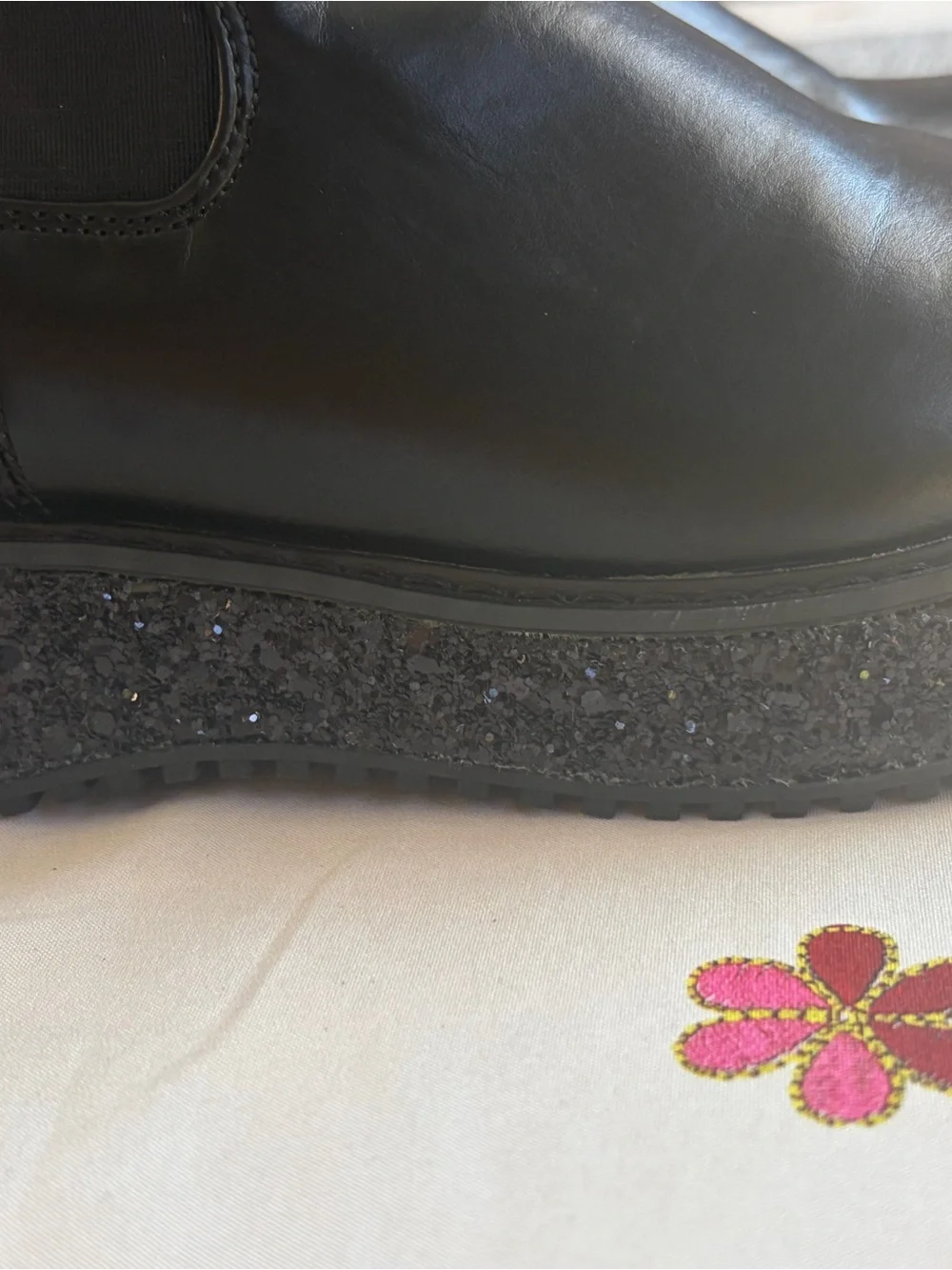 Steve Madden Black Platform Chelsea Bootie